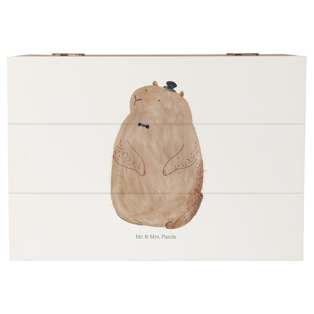 Holzkiste Murmeltier Holzkiste, Kiste, Schatzkiste, Truhe, Schatulle, XXL, Erinnerungsbox, Erinnerungskiste, Dekokiste, Aufbewahrungsbox, Tiermotive, Gute Laune, lustige Sprüche, Tiere, Murmeltier, Knigge, Fröhlichkeit, Freundlichkeit, Respekt, Anstand