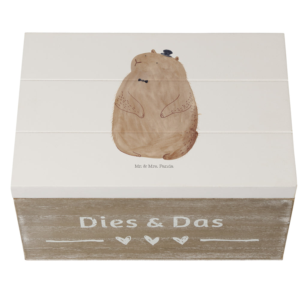 Holzkiste Murmeltier Holzkiste, Kiste, Schatzkiste, Truhe, Schatulle, XXL, Erinnerungsbox, Erinnerungskiste, Dekokiste, Aufbewahrungsbox, Tiermotive, Gute Laune, lustige Sprüche, Tiere, Murmeltier, Knigge, Fröhlichkeit, Freundlichkeit, Respekt, Anstand