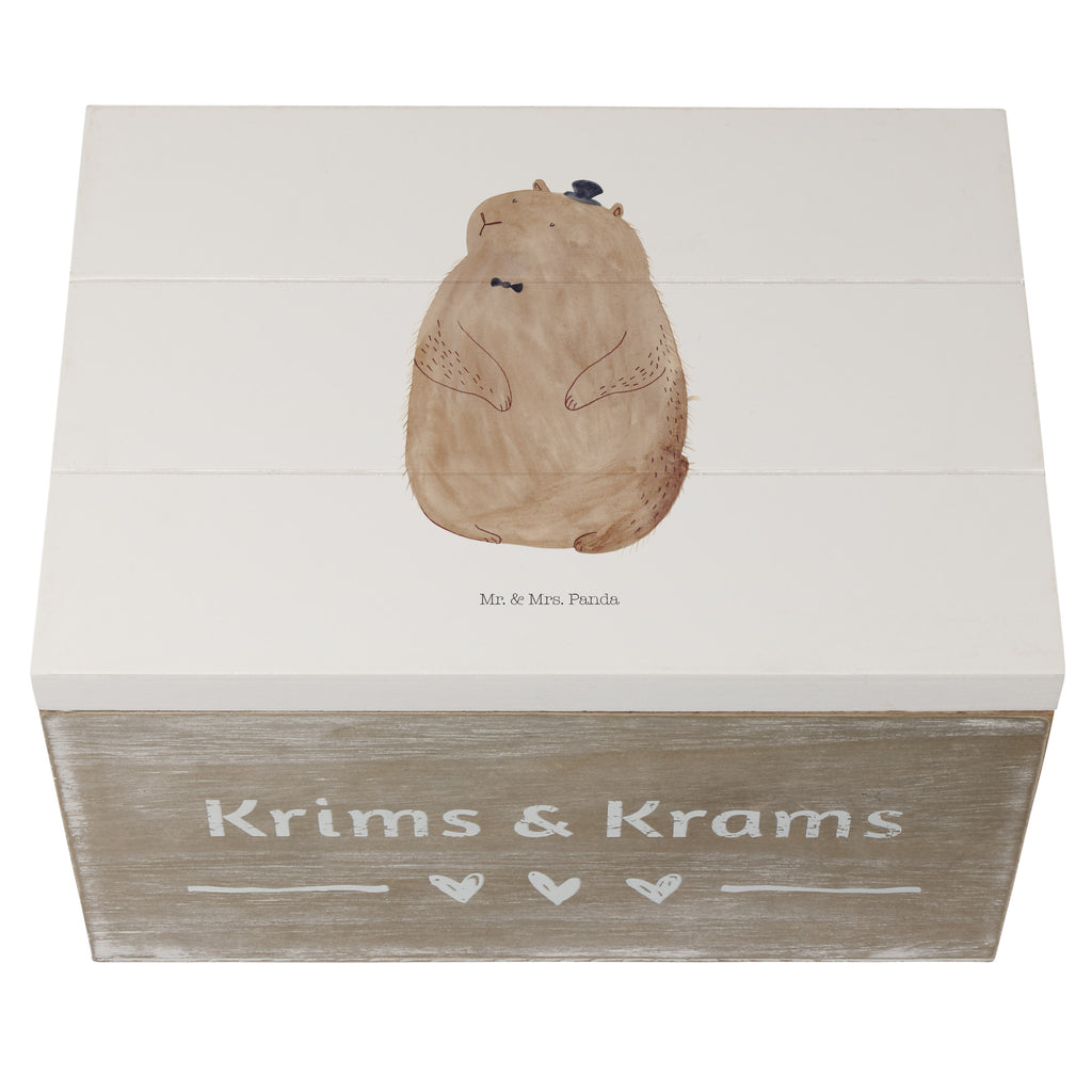 Holzkiste Murmeltier Holzkiste, Kiste, Schatzkiste, Truhe, Schatulle, XXL, Erinnerungsbox, Erinnerungskiste, Dekokiste, Aufbewahrungsbox, Tiermotive, Gute Laune, lustige Sprüche, Tiere, Murmeltier, Knigge, Fröhlichkeit, Freundlichkeit, Respekt, Anstand