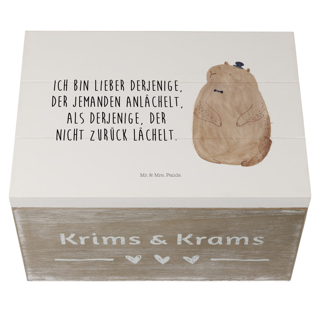 Holzkiste Murmeltier Holzkiste, Kiste, Schatzkiste, Truhe, Schatulle, XXL, Erinnerungsbox, Erinnerungskiste, Dekokiste, Aufbewahrungsbox, Tiermotive, Gute Laune, lustige Sprüche, Tiere, Murmeltier, Knigge, Fröhlichkeit, Freundlichkeit, Respekt, Anstand