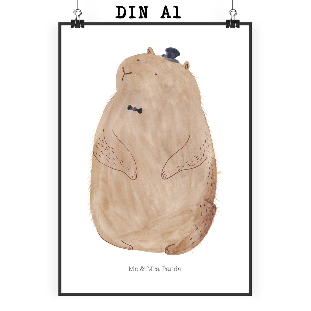 Poster Murmeltier Poster, Wandposter, Bild, Wanddeko, Küchenposter, Kinderposter, Wanddeko Bild, Raumdekoration, Wanddekoration, Handgemaltes Poster, Mr. & Mrs. Panda Poster, Designposter, Kunstdruck, Posterdruck, Tiermotive, Gute Laune, lustige Sprüche, Tiere, Murmeltier, Knigge, Fröhlichkeit, Freundlichkeit, Respekt, Anstand