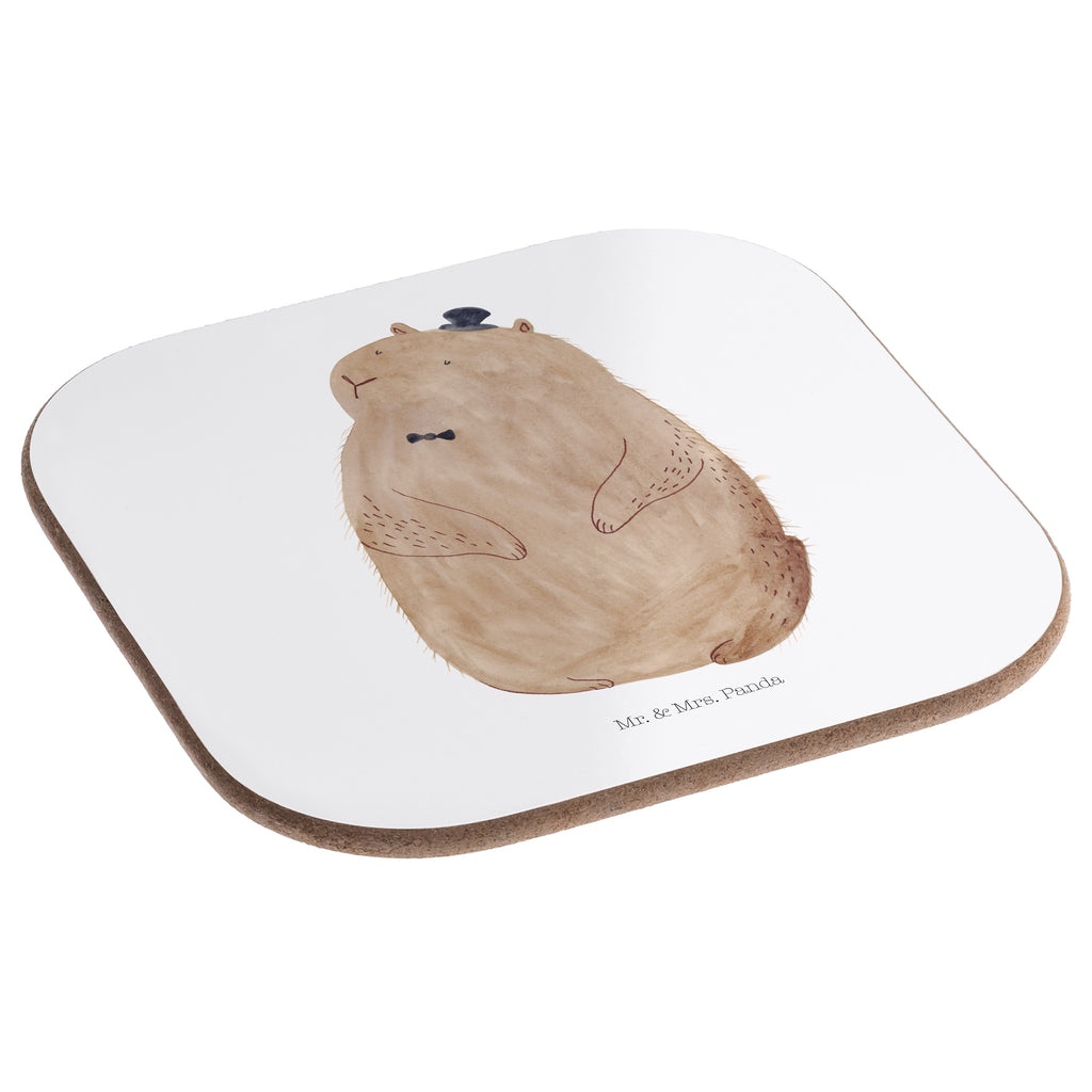 Quadratische Untersetzer Murmeltier Bierdeckel, Glasuntersetzer, Untersetzer Gläser, Getränkeuntersetzer, Tiermotive, Gute Laune, lustige Sprüche, Tiere, Murmeltier, Knigge, Fröhlichkeit, Freundlichkeit, Respekt, Anstand