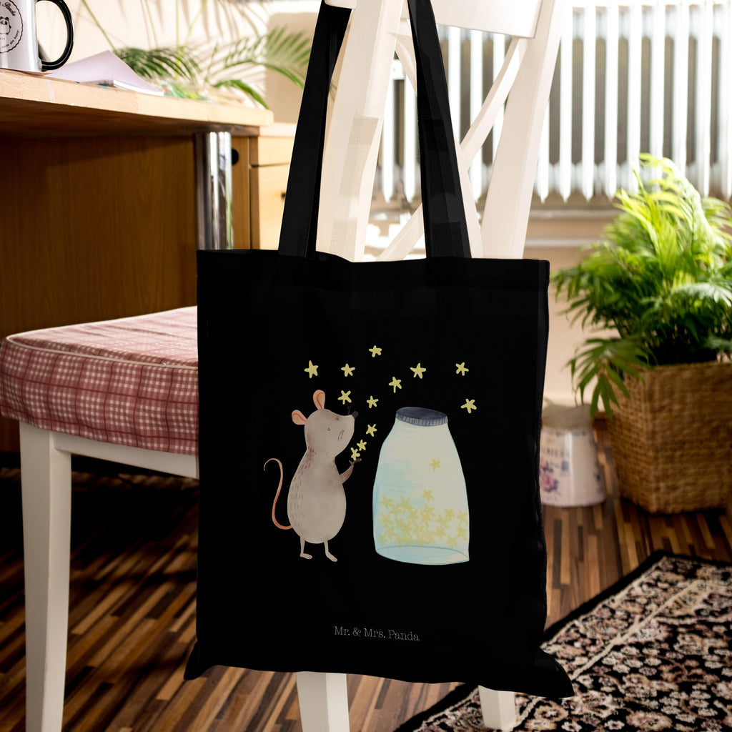 Tragetasche Maus Sterne Beuteltasche, Beutel, Einkaufstasche, Jutebeutel, Stoffbeutel, Tiermotive, Gute Laune, lustige Sprüche, Tiere, Maus, Sterne, Wunsch, Kind, Taufe, Taufgeschenk, Geburt, Schwangerschaft, erstes Kind, Kindergeburtstag, Geburtstag, Hoffnung, Träume