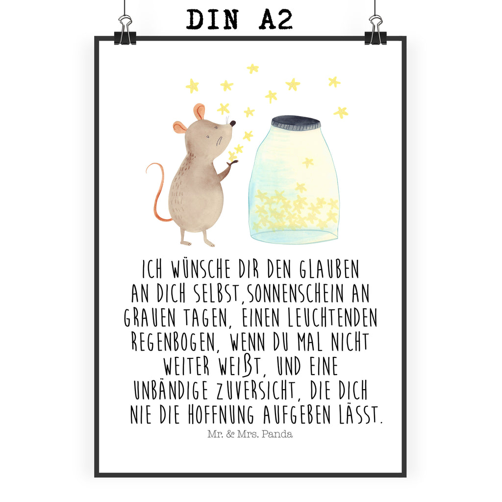 Poster Maus Sterne Poster, Wandposter, Bild, Wanddeko, Küchenposter, Kinderposter, Wanddeko Bild, Raumdekoration, Wanddekoration, Handgemaltes Poster, Mr. & Mrs. Panda Poster, Designposter, Kunstdruck, Posterdruck, Tiermotive, Gute Laune, lustige Sprüche, Tiere, Maus, Sterne, Wunsch, Kind, Taufe, Taufgeschenk, Geburt, Schwangerschaft, erstes Kind, Kindergeburtstag, Geburtstag, Hoffnung, Träume