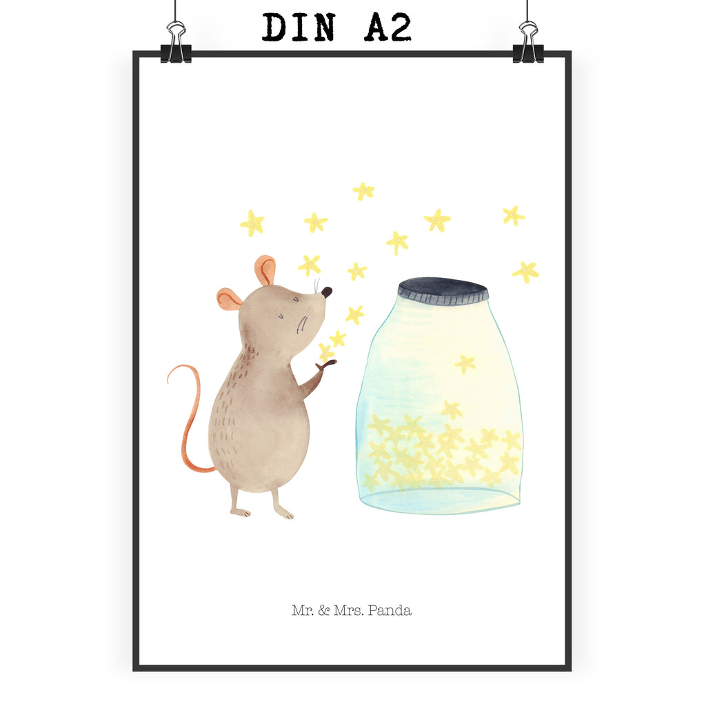 Poster Maus Sterne Poster, Wandposter, Bild, Wanddeko, Küchenposter, Kinderposter, Wanddeko Bild, Raumdekoration, Wanddekoration, Handgemaltes Poster, Mr. & Mrs. Panda Poster, Designposter, Kunstdruck, Posterdruck, Tiermotive, Gute Laune, lustige Sprüche, Tiere, Maus, Sterne, Wunsch, Kind, Taufe, Taufgeschenk, Geburt, Schwangerschaft, erstes Kind, Kindergeburtstag, Geburtstag, Hoffnung, Träume
