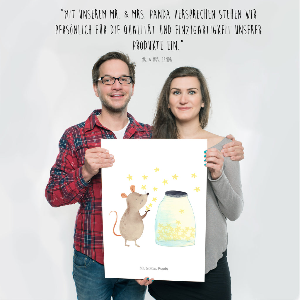 Poster Maus Sterne Poster, Wandposter, Bild, Wanddeko, Küchenposter, Kinderposter, Wanddeko Bild, Raumdekoration, Wanddekoration, Handgemaltes Poster, Mr. & Mrs. Panda Poster, Designposter, Kunstdruck, Posterdruck, Tiermotive, Gute Laune, lustige Sprüche, Tiere, Maus, Sterne, Wunsch, Kind, Taufe, Taufgeschenk, Geburt, Schwangerschaft, erstes Kind, Kindergeburtstag, Geburtstag, Hoffnung, Träume