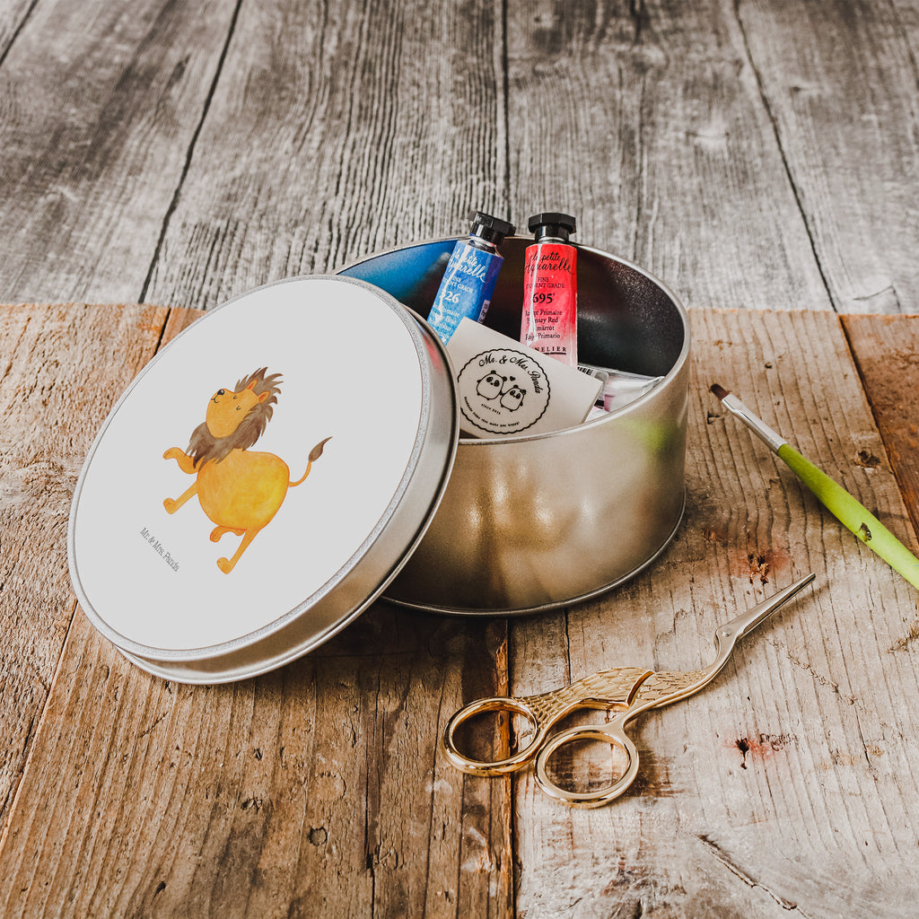 Blechdose rund Sternzeichen Löwe Metalldose, Keksdose, Dose, Vorratsdose, Geschenkbox, Tierkreiszeichen, Sternzeichen, Horoskop, Astrologie, Aszendent, Löwe Geschenk, Löwe Sternzeichen, Geschenk Juli, Geburtstag Juli, Geschenk August, Geburtstag August, König der Tiere