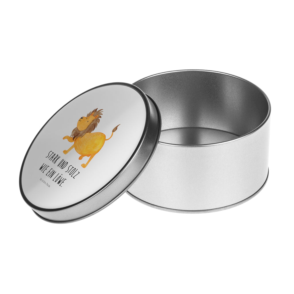 Blechdose rund Sternzeichen Löwe Metalldose, Keksdose, Dose, Vorratsdose, Geschenkbox, Tierkreiszeichen, Sternzeichen, Horoskop, Astrologie, Aszendent, Löwe Geschenk, Löwe Sternzeichen, Geschenk Juli, Geburtstag Juli, Geschenk August, Geburtstag August, König der Tiere