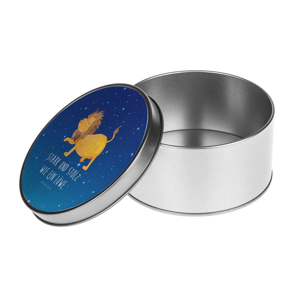 Blechdose rund Sternzeichen Löwe Metalldose, Keksdose, Dose, Vorratsdose, Geschenkbox, Tierkreiszeichen, Sternzeichen, Horoskop, Astrologie, Aszendent, Löwe Geschenk, Löwe Sternzeichen, Geschenk Juli, Geburtstag Juli, Geschenk August, Geburtstag August, König der Tiere