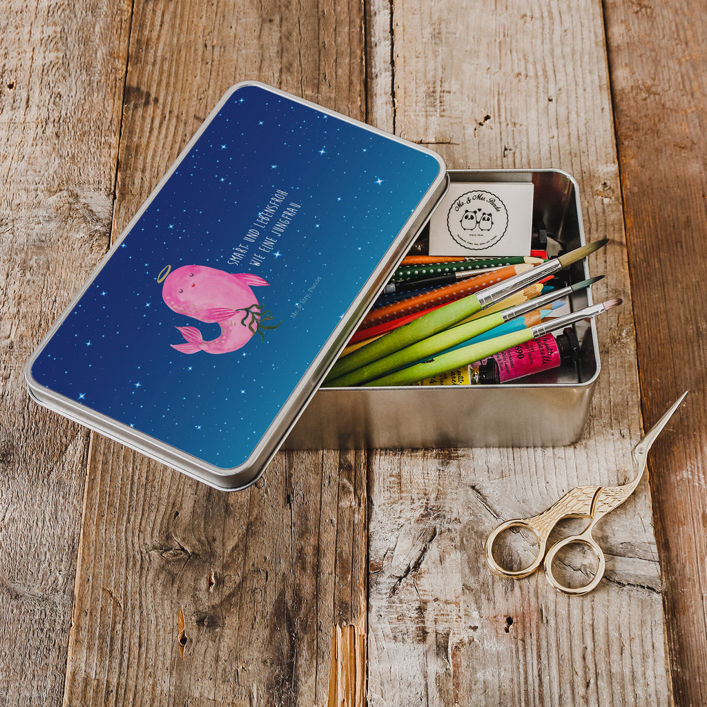 Metalldose rechteckig Sternzeichen Jungfrau Blechdose, Metalldose, Blechbox, Container, Keksdose, Vorratsdose, Vorratsbox, Döschen, Versperbox, Vesperdose, Aufbewahrungsdose, Aufbewahrungsbox, Aluminiumdose, Dose, Tierkreiszeichen, Sternzeichen, Horoskop, Astrologie, Aszendent, Jungfrau, Jungfer, Geschenk, Jungfrau Sternzeichen, Geschenk September, Geschenk August, Geburtstag September, Geburtstag August, Meerjungfrau