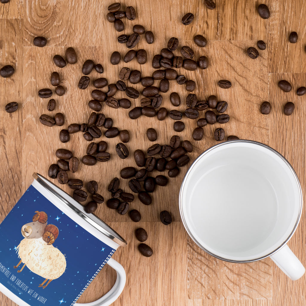 Camping Emaille Tasse Sternzeichen Widder Campingtasse, Trinkbecher, Metalltasse, Outdoor Tasse, Emaille Trinkbecher, Blechtasse Outdoor, Emaille Campingbecher, Edelstahl Trinkbecher, Metalltasse für Camping, Kaffee Blechtasse, Camping Tasse Metall, Tierkreiszeichen, Sternzeichen, Horoskop, Astrologie, Aszendent, Widder Geschenk, Widder Sternzeichen, Geschenk März, Geschenk April, Geburtstag März, Geburtstag April, Bock, Schafbock