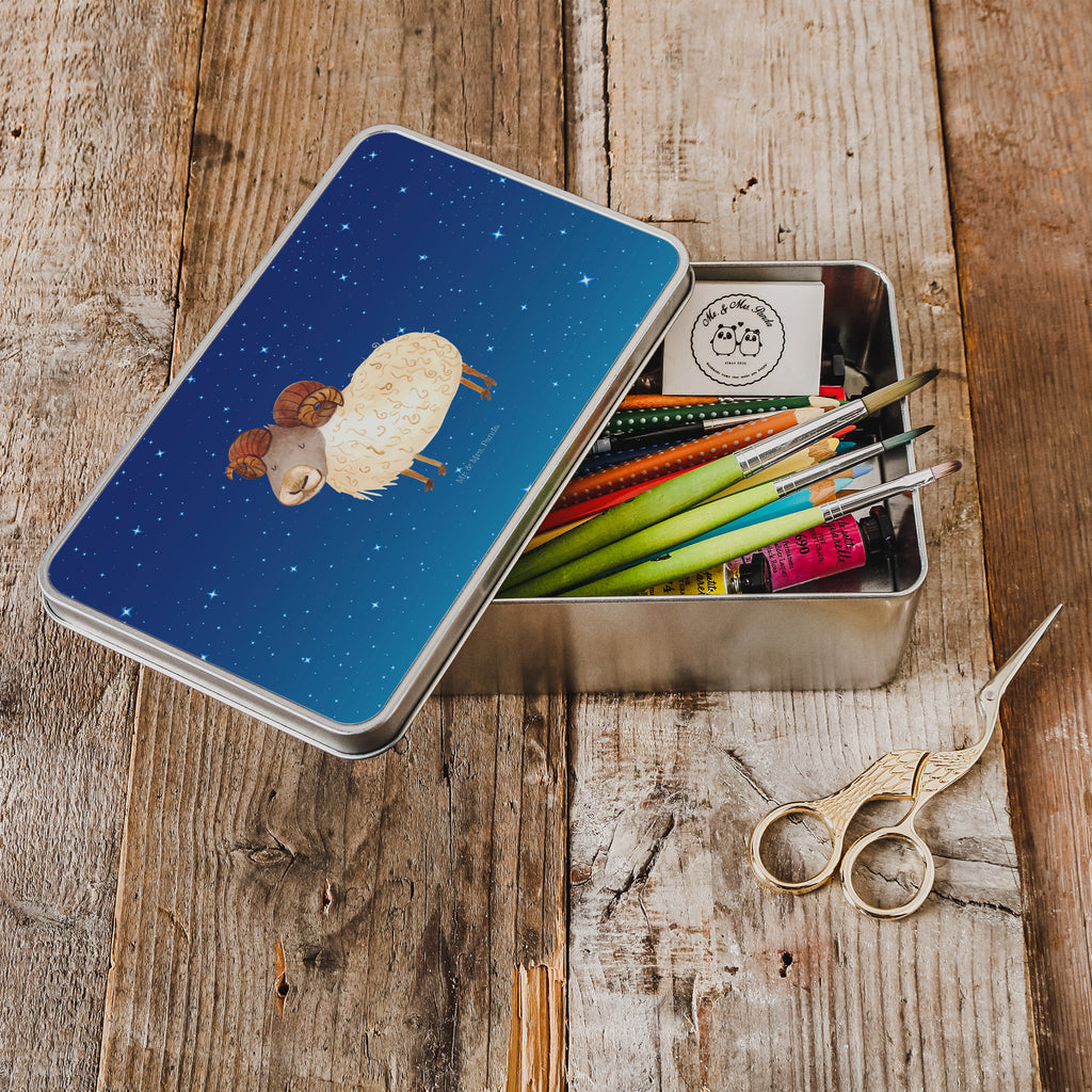 Metalldose rechteckig Sternzeichen Widder Blechdose, Metalldose, Blechbox, Container, Keksdose, Vorratsdose, Vorratsbox, Döschen, Versperbox, Vesperdose, Aufbewahrungsdose, Aufbewahrungsbox, Aluminiumdose, Dose, Tierkreiszeichen, Sternzeichen, Horoskop, Astrologie, Aszendent, Widder Geschenk, Widder Sternzeichen, Geschenk März, Geschenk April, Geburtstag März, Geburtstag April, Bock, Schafbock