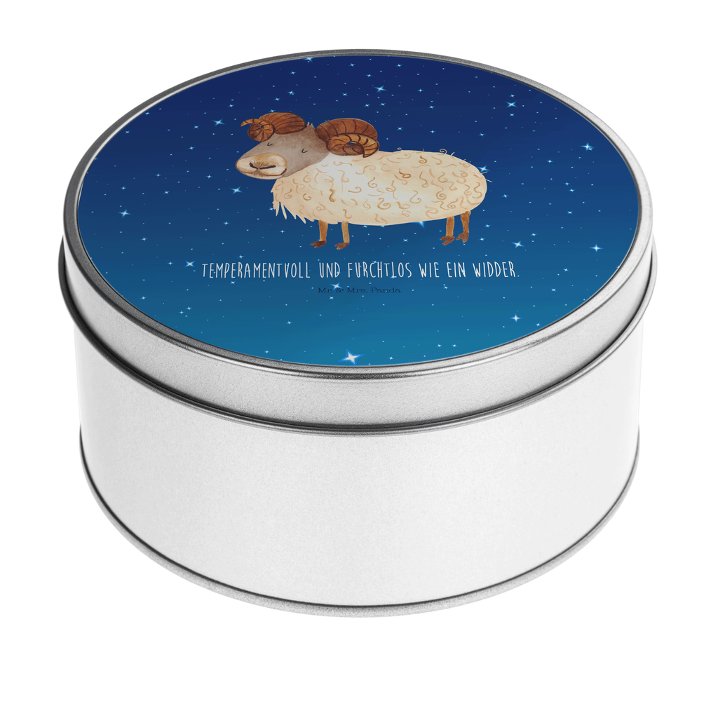 Blechdose rund Sternzeichen Widder Metalldose, Keksdose, Dose, Vorratsdose, Geschenkbox, Tierkreiszeichen, Sternzeichen, Horoskop, Astrologie, Aszendent, Widder Geschenk, Widder Sternzeichen, Geschenk März, Geschenk April, Geburtstag März, Geburtstag April, Bock, Schafbock