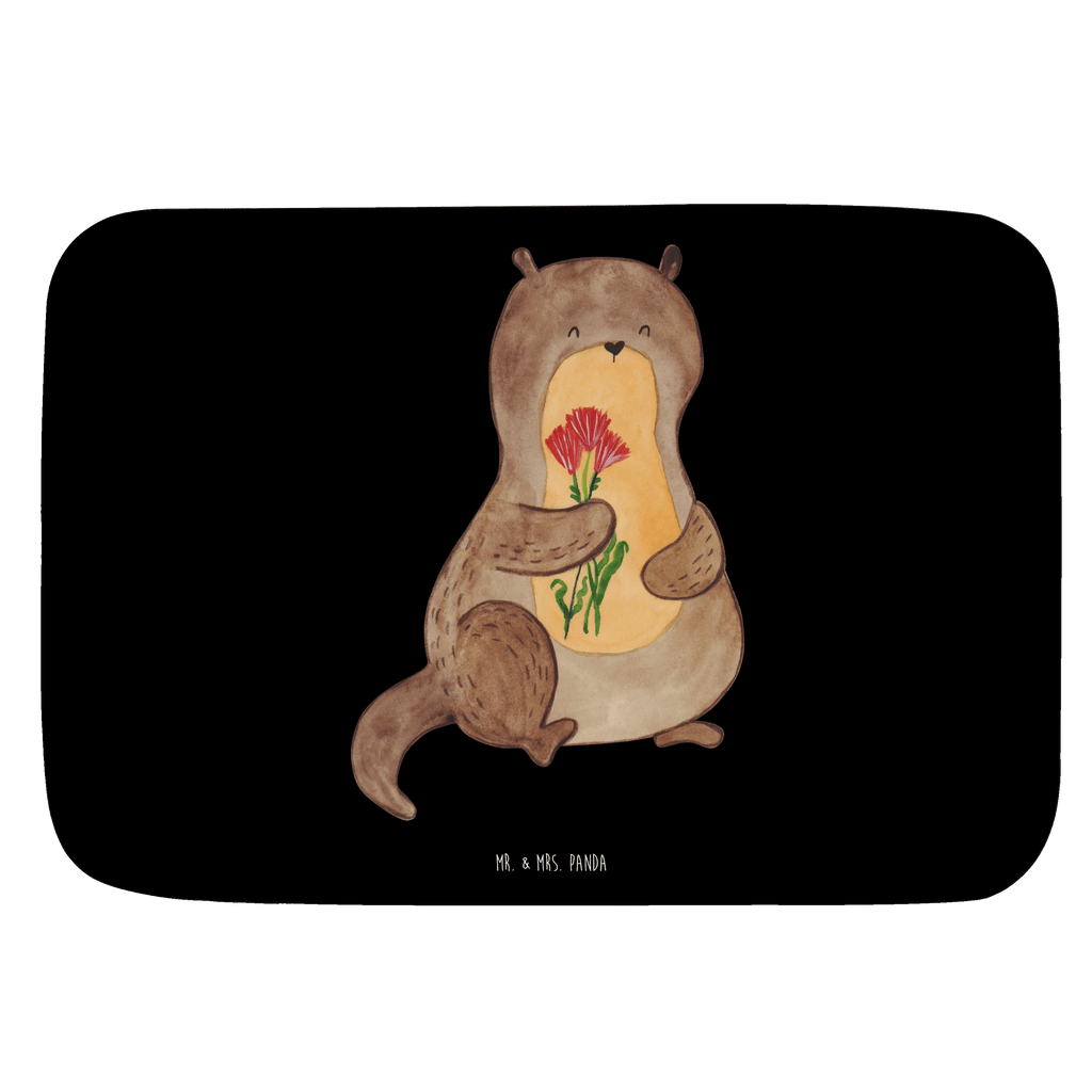 Badvorleger Otter Blumenstrauß Badematte, Badteppich, Duschvorleger, Badezimmerteppich, Badezimmermatte, Badvorleger, Duschmatte, Duschteppich, Otter, Fischotter, Seeotter, Otter Seeotter See Otter