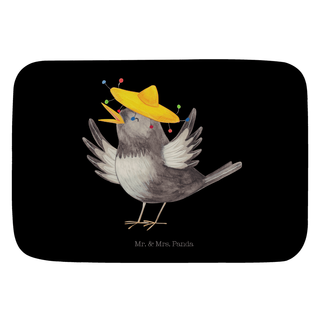 Badvorleger Rabe mit Sombrero Badematte, Badteppich, Duschvorleger, Badezimmerteppich, Badezimmermatte, Badvorleger, Duschmatte, Duschteppich, Tiermotive, Gute Laune, lustige Sprüche, Tiere, Rabe, Vogel, Vögel, Spruch positiv, fröhlich sein, glücklich sein, Glück Spruch, froh, Elster, Motivation