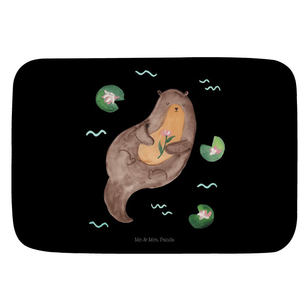 Badvorleger Otter mit Seerose Badematte, Badteppich, Duschvorleger, Badezimmerteppich, Badezimmermatte, Badvorleger, Duschmatte, Duschteppich, Otter, Fischotter, Seeotter, Otter Seeotter See Otter