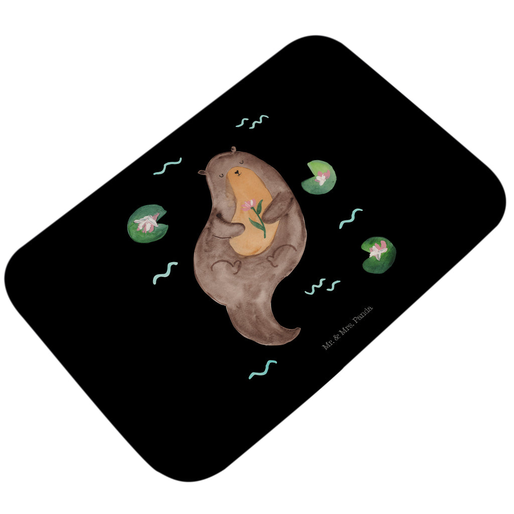 Badvorleger Otter mit Seerose Badematte, Badteppich, Duschvorleger, Badezimmerteppich, Badezimmermatte, Badvorleger, Duschmatte, Duschteppich, Otter, Fischotter, Seeotter, Otter Seeotter See Otter
