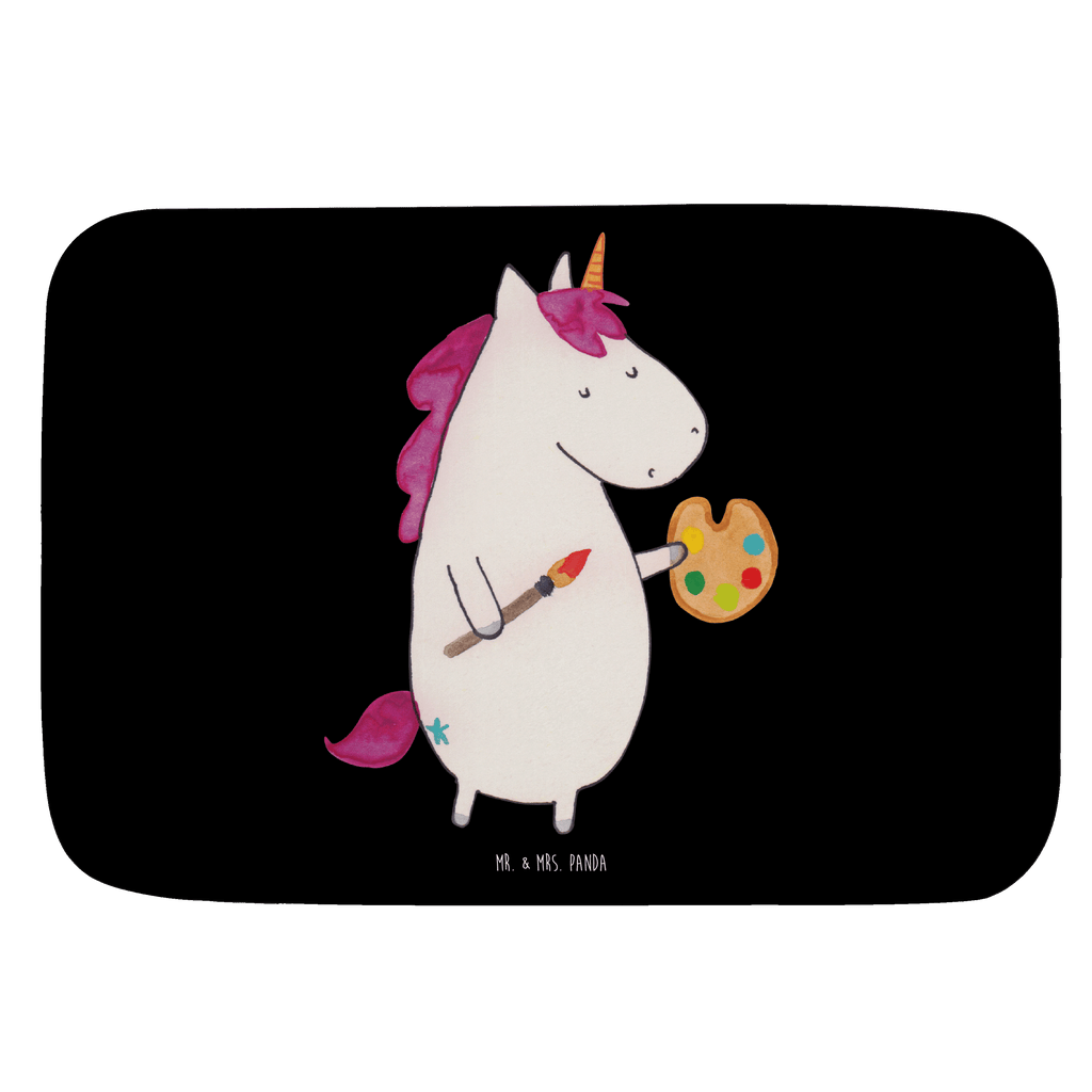 Badvorleger Einhorn Künstler Badematte, Badteppich, Duschvorleger, Badezimmerteppich, Badezimmermatte, Badvorleger, Duschmatte, Duschteppich, Einhorn, Einhörner, Einhorn Deko, Pegasus, Unicorn, Englisch, Künstler, Artist, Malen, Zeichnen, Welt, Farbe, Stift, Pinsel, Geschenk, Maler