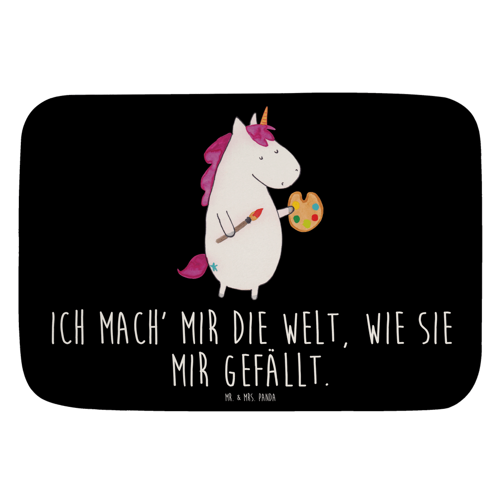 Badvorleger Einhorn Künstler Badematte, Badteppich, Duschvorleger, Badezimmerteppich, Badezimmermatte, Badvorleger, Duschmatte, Duschteppich, Einhorn, Einhörner, Einhorn Deko, Pegasus, Unicorn, Englisch, Künstler, Artist, Malen, Zeichnen, Welt, Farbe, Stift, Pinsel, Geschenk, Maler