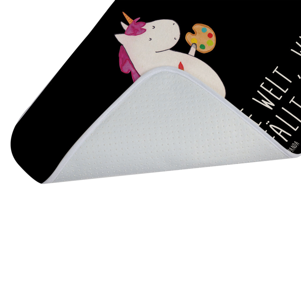 Badvorleger Einhorn Künstler Badematte, Badteppich, Duschvorleger, Badezimmerteppich, Badezimmermatte, Badvorleger, Duschmatte, Duschteppich, Einhorn, Einhörner, Einhorn Deko, Pegasus, Unicorn, Englisch, Künstler, Artist, Malen, Zeichnen, Welt, Farbe, Stift, Pinsel, Geschenk, Maler