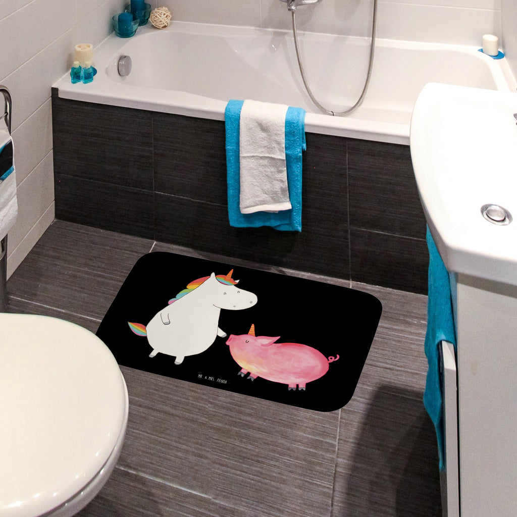 Badvorleger Einhorn + Schweinhorn Badematte, Badteppich, Duschvorleger, Badezimmerteppich, Badezimmermatte, Badvorleger, Duschmatte, Duschteppich, Einhorn, Einhörner, Einhorn Deko, Pegasus, Unicorn, Freundschaft, Schweinhorn, Schwein, Freundin, Schweinchen