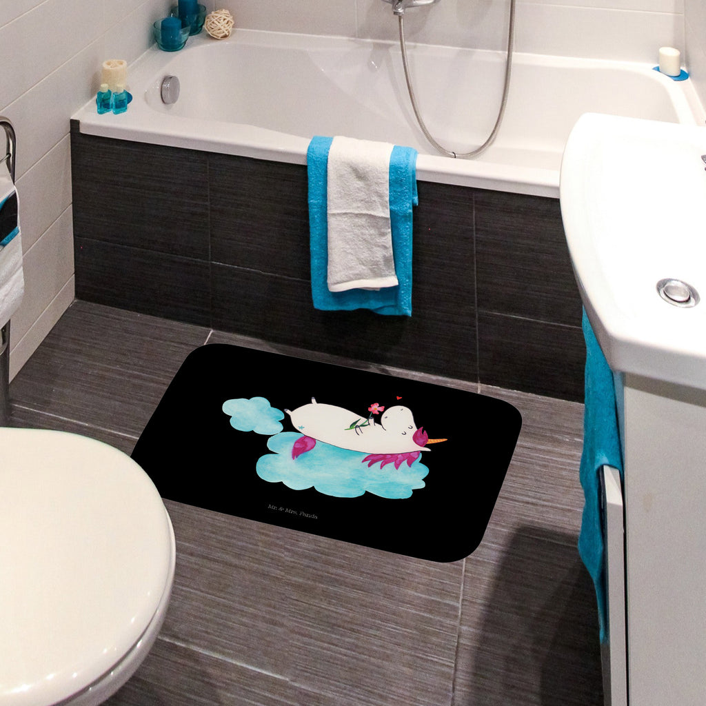 Badvorleger Einhorn verliebt auf Wolke Badematte, Badteppich, Duschvorleger, Badezimmerteppich, Badezimmermatte, Badvorleger, Duschmatte, Duschteppich, Einhorn, Einhörner, Einhorn Deko, Pegasus, Unicorn, verliebt, Liebe, Liebesbeweis, Freundin, Wolke