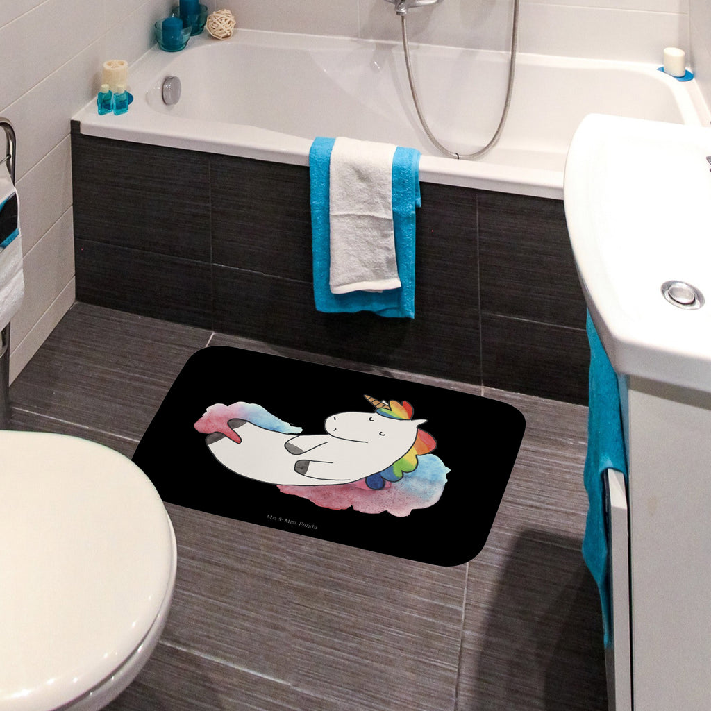 Badvorleger Einhorn Wolke 7 Badematte, Badteppich, Duschvorleger, Badezimmerteppich, Badezimmermatte, Badvorleger, Duschmatte, Duschteppich, Einhorn, Einhörner, Einhorn Deko, Pegasus, Unicorn, verliebt, Menschen, witzig, lustig, Geschenk, Glaube, Realität, Lächeln