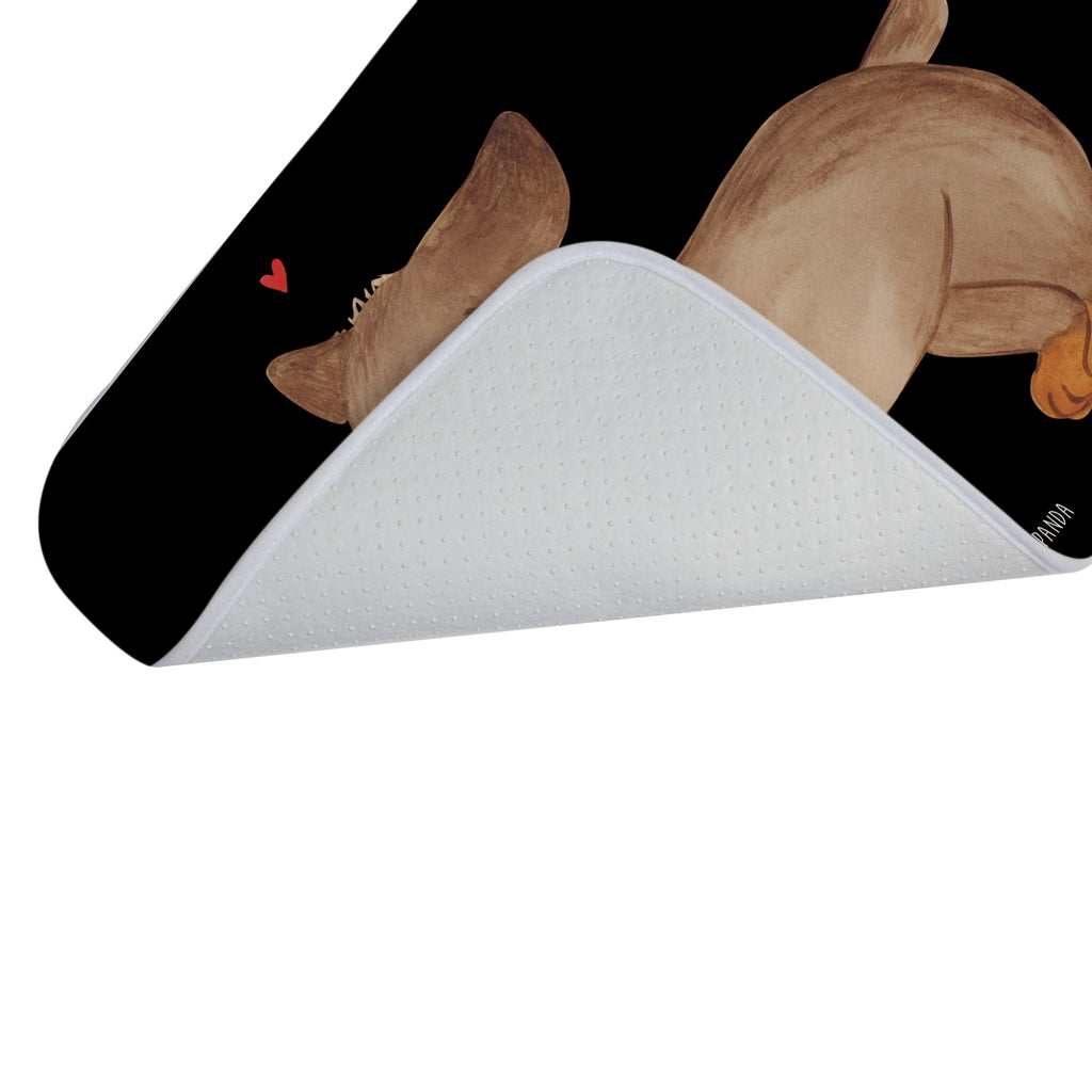Badvorleger Hund Dackel fröhlich Badematte, Badteppich, Duschvorleger, Badezimmerteppich, Badezimmermatte, Badvorleger, Duschmatte, Duschteppich, Hund, Hundemotiv, Haustier, Hunderasse, Tierliebhaber, Hundebesitzer, Sprüche, Hunde, Dackel, Dachshund, happy dog