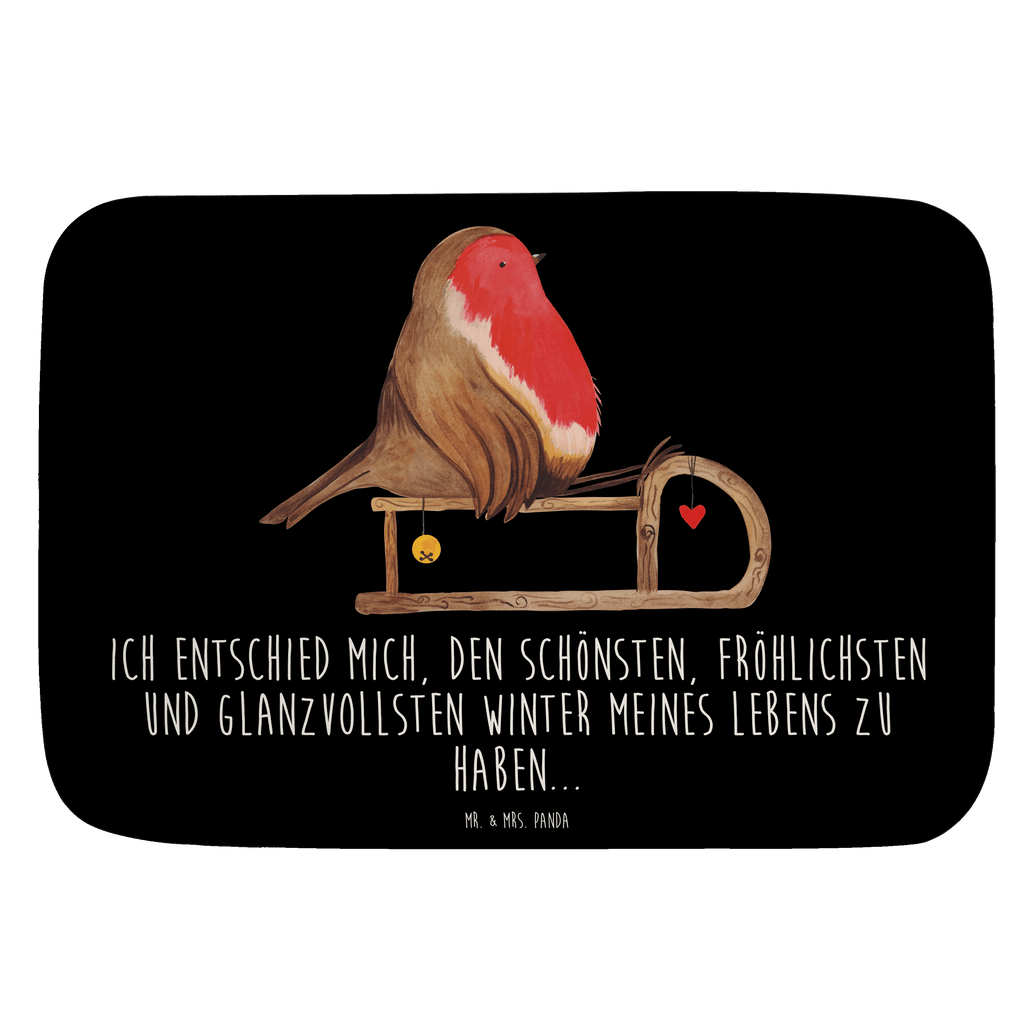 Badvorleger Rotkehlchen Schlitten Badematte, Badteppich, Duschvorleger, Badezimmerteppich, Badezimmermatte, Badvorleger, Duschmatte, Duschteppich, Winter, Weihnachten, Weihnachtsdeko, Nikolaus, Advent, Heiligabend, Wintermotiv, Schlitten, Vogel