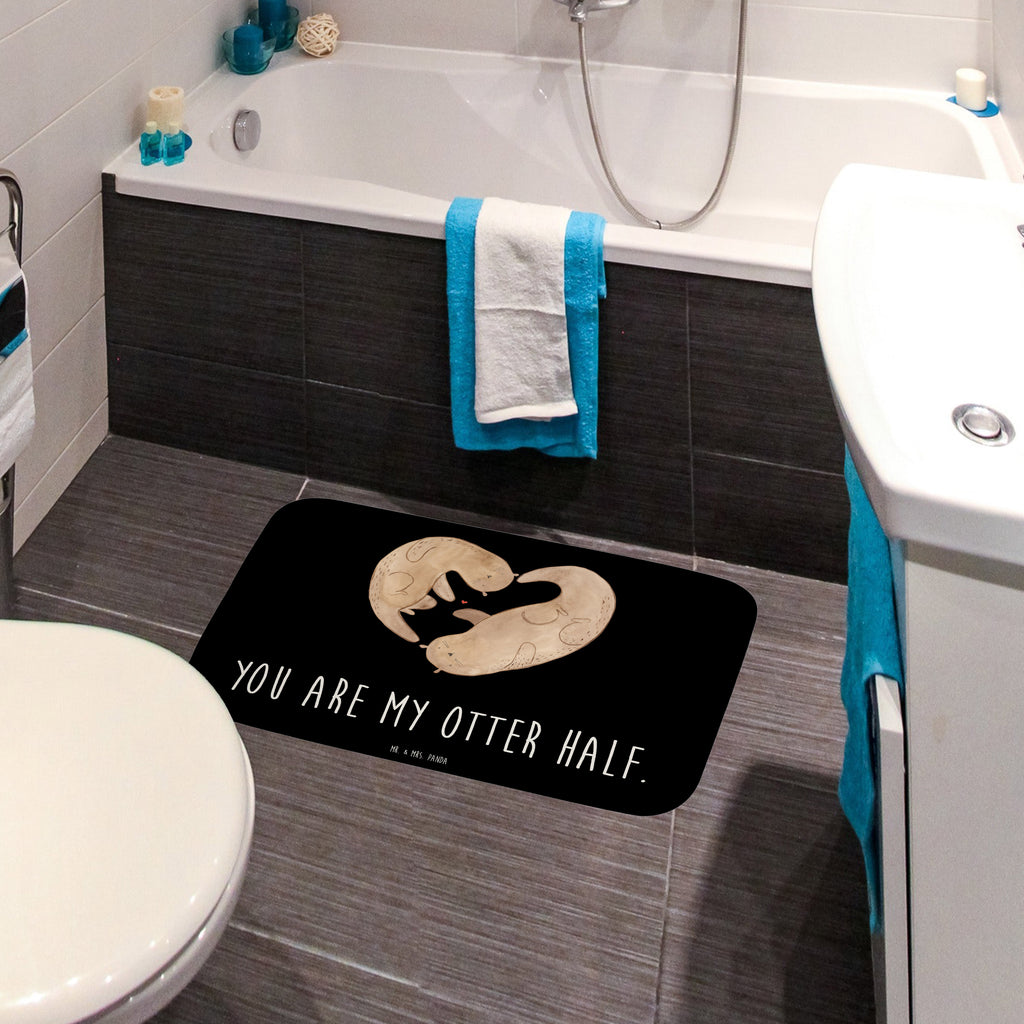 Badvorleger Otter Herz Badematte, Badteppich, Duschvorleger, Badezimmerteppich, Badezimmermatte, Badvorleger, Duschmatte, Duschteppich, Otter, Fischotter, Seeotter, Liebe, Herz, Liebesbeweis, Liebesgeschenk, Bessere Hälfte, Love you, Jahrestag, Hochzeitstag, Verlobung, gemeinsames Leben