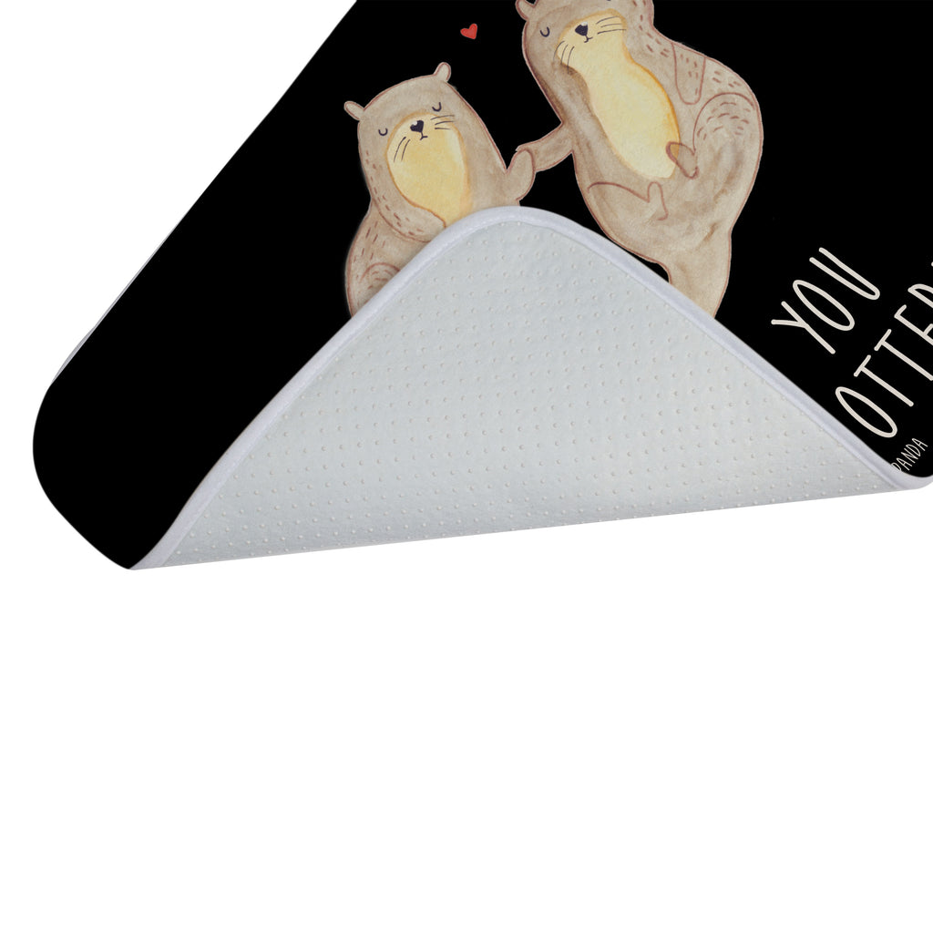 Badvorleger Otter händchenhaltend Badematte, Badteppich, Duschvorleger, Badezimmerteppich, Badezimmermatte, Badvorleger, Duschmatte, Duschteppich, Otter, Fischotter, Seeotter, Otter Seeotter See Otter