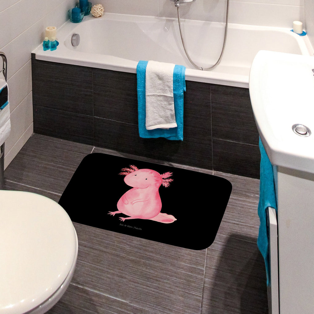 Badvorleger Axolotl Badematte, Badteppich, Duschvorleger, Badezimmerteppich, Badezimmermatte, Badvorleger, Duschmatte, Duschteppich, Axolotl, Molch, Axolot, vergnügt, fröhlich, zufrieden, Lebensstil, Weisheit, Lebensweisheit, Liebe, Freundin