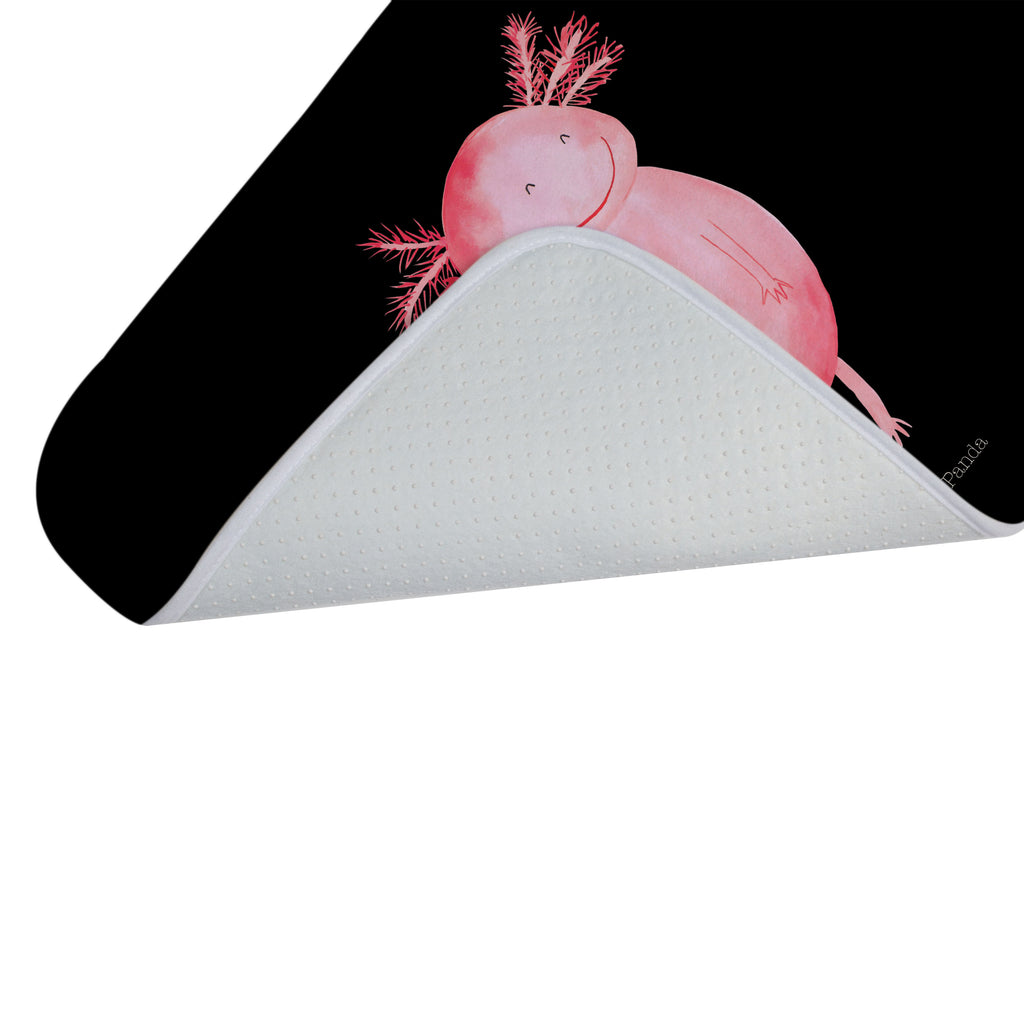 Badvorleger Axolotl glücklich Badematte, Badteppich, Duschvorleger, Badezimmerteppich, Badezimmermatte, Badvorleger, Duschmatte, Duschteppich, Axolotl, Molch, Axolot, Schwanzlurch, Lurch, Lurche, Motivation, gute Laune