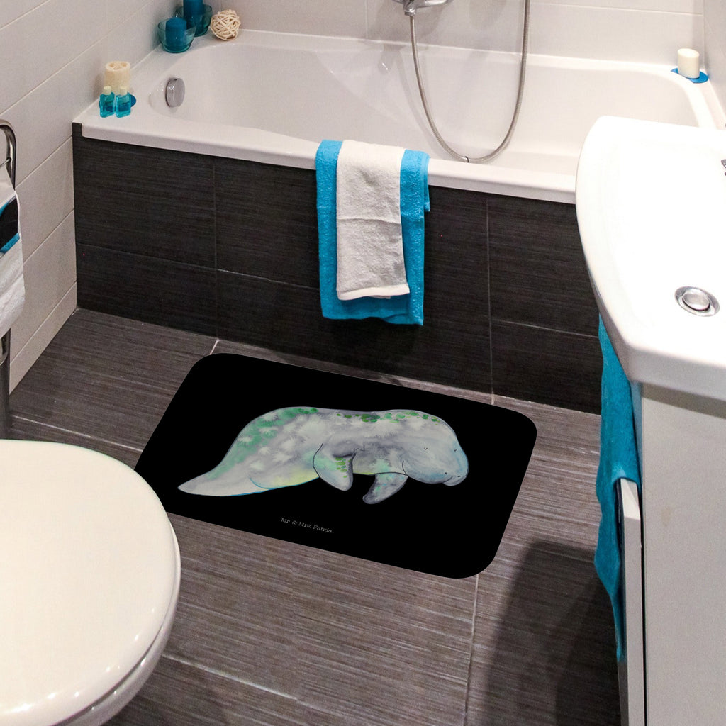 Badvorleger Seekuh chillt Badematte, Badteppich, Duschvorleger, Badezimmerteppich, Badezimmermatte, Badvorleger, Duschmatte, Duschteppich, Meerestiere, Meer, Urlaub, Seekuh, Seekühe, Diät, Abnehmen, Zucker, Diätwahn, Essen, Süßigkeiten