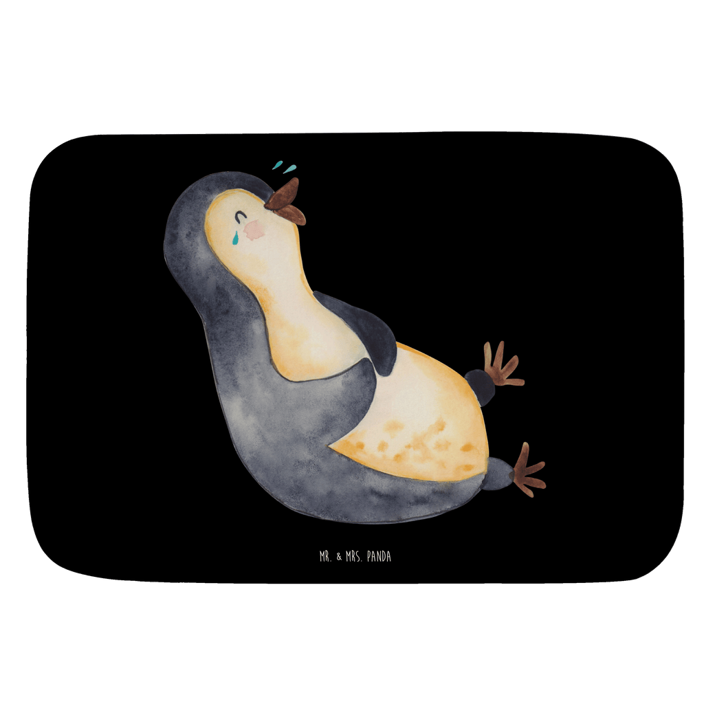 Badvorleger Pinguin lachend Badematte, Badteppich, Duschvorleger, Badezimmerteppich, Badezimmermatte, Badvorleger, Duschmatte, Duschteppich, Pinguin, Pinguine, lustiger Spruch, Optimismus, Fröhlich, Lachen, Humor, Fröhlichkeit