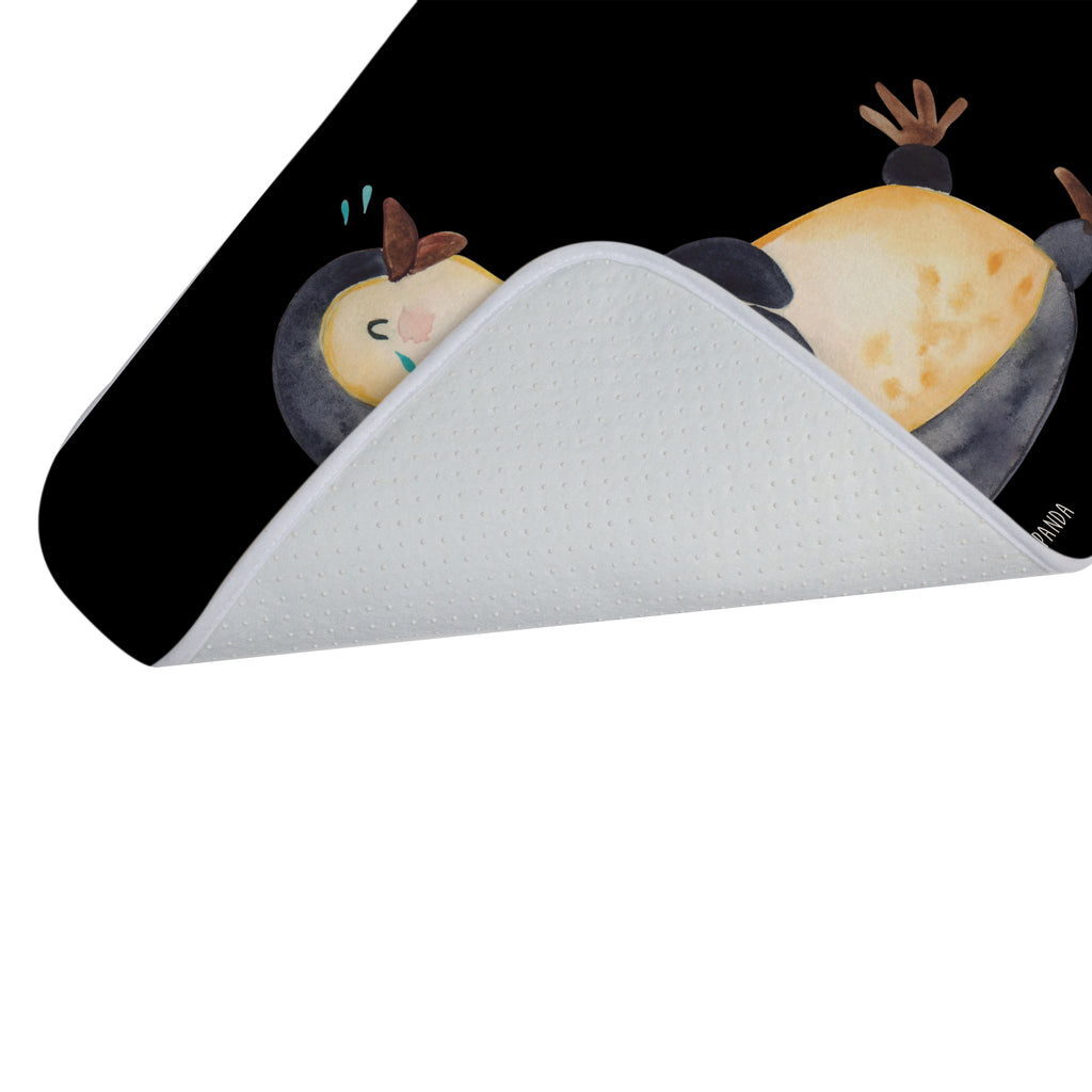 Badvorleger Pinguin lachend Badematte, Badteppich, Duschvorleger, Badezimmerteppich, Badezimmermatte, Badvorleger, Duschmatte, Duschteppich, Pinguin, Pinguine, lustiger Spruch, Optimismus, Fröhlich, Lachen, Humor, Fröhlichkeit