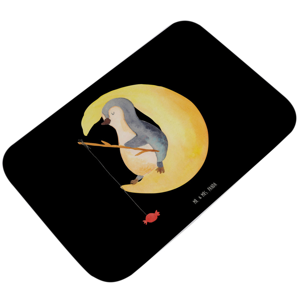 Badvorleger Pinguin Mond Badematte, Badteppich, Duschvorleger, Badezimmerteppich, Badezimmermatte, Badvorleger, Duschmatte, Duschteppich, Pinguin, Pinguine, Spruch, schlafen, Nachtruhe, Einschlafen, Schlafzimmer, Schlafstörungen, Gästezimmer