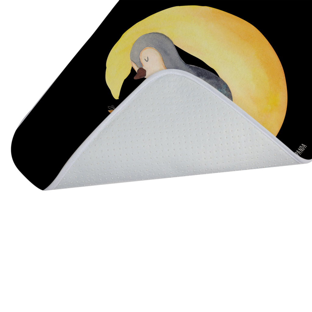 Badvorleger Pinguin Mond Badematte, Badteppich, Duschvorleger, Badezimmerteppich, Badezimmermatte, Badvorleger, Duschmatte, Duschteppich, Pinguin, Pinguine, Spruch, schlafen, Nachtruhe, Einschlafen, Schlafzimmer, Schlafstörungen, Gästezimmer
