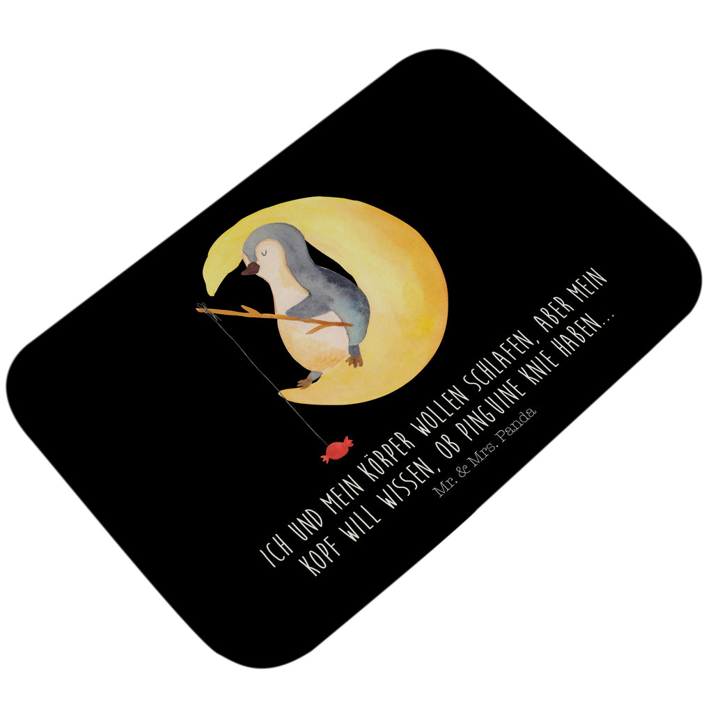 Badvorleger Pinguin Mond Badematte, Badteppich, Duschvorleger, Badezimmerteppich, Badezimmermatte, Badvorleger, Duschmatte, Duschteppich, Pinguin, Pinguine, Spruch, schlafen, Nachtruhe, Einschlafen, Schlafzimmer, Schlafstörungen, Gästezimmer