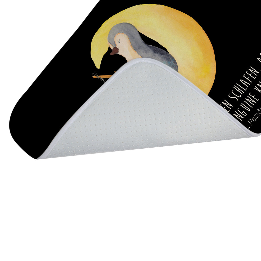 Badvorleger Pinguin Mond Badematte, Badteppich, Duschvorleger, Badezimmerteppich, Badezimmermatte, Badvorleger, Duschmatte, Duschteppich, Pinguin, Pinguine, Spruch, schlafen, Nachtruhe, Einschlafen, Schlafzimmer, Schlafstörungen, Gästezimmer