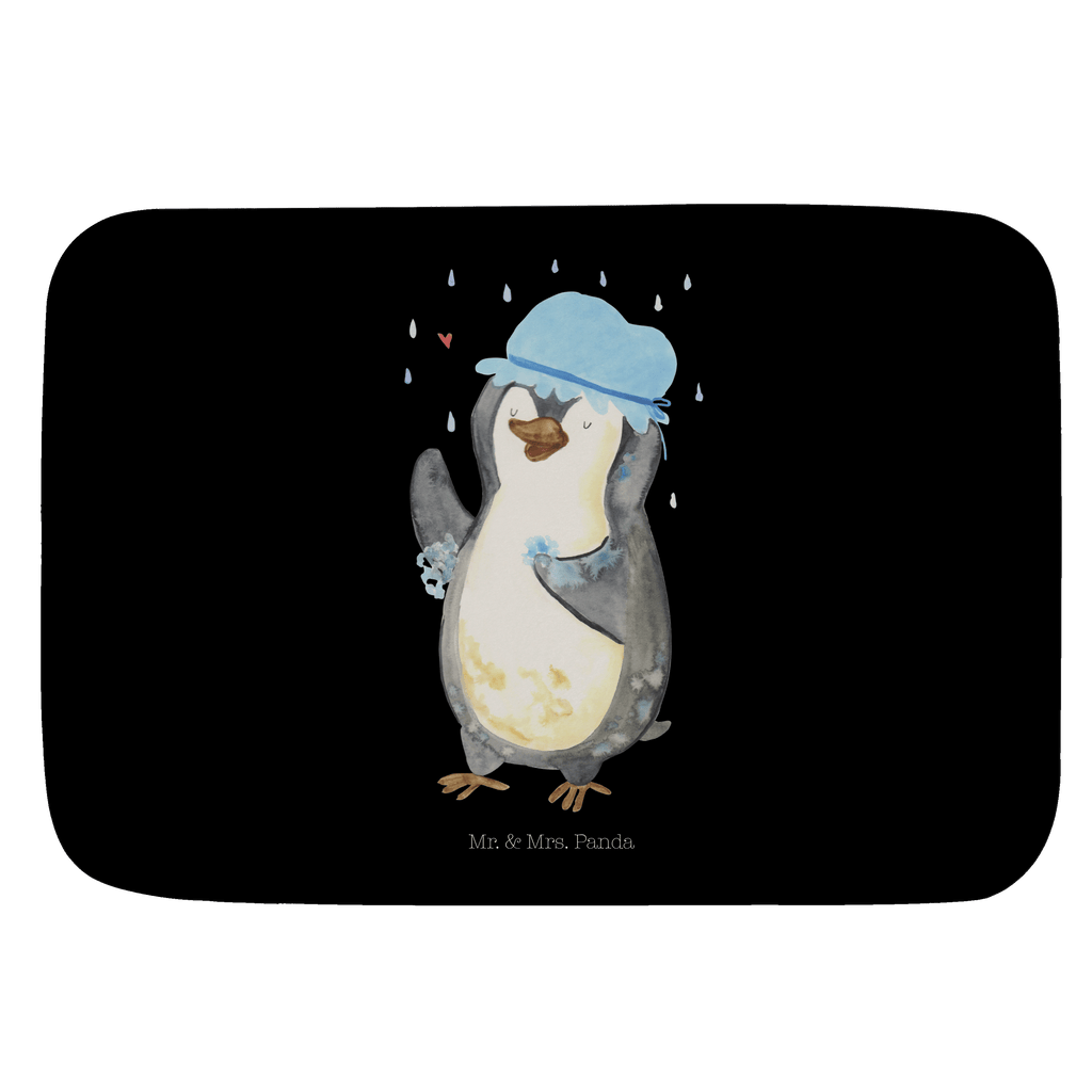 Badvorleger Pinguin duscht Badematte, Badteppich, Duschvorleger, Badezimmerteppich, Badezimmermatte, Badvorleger, Duschmatte, Duschteppich, Pinguin, Pinguine, Dusche, duschen, Lebensmotto, Motivation, Neustart, Neuanfang, glücklich sein