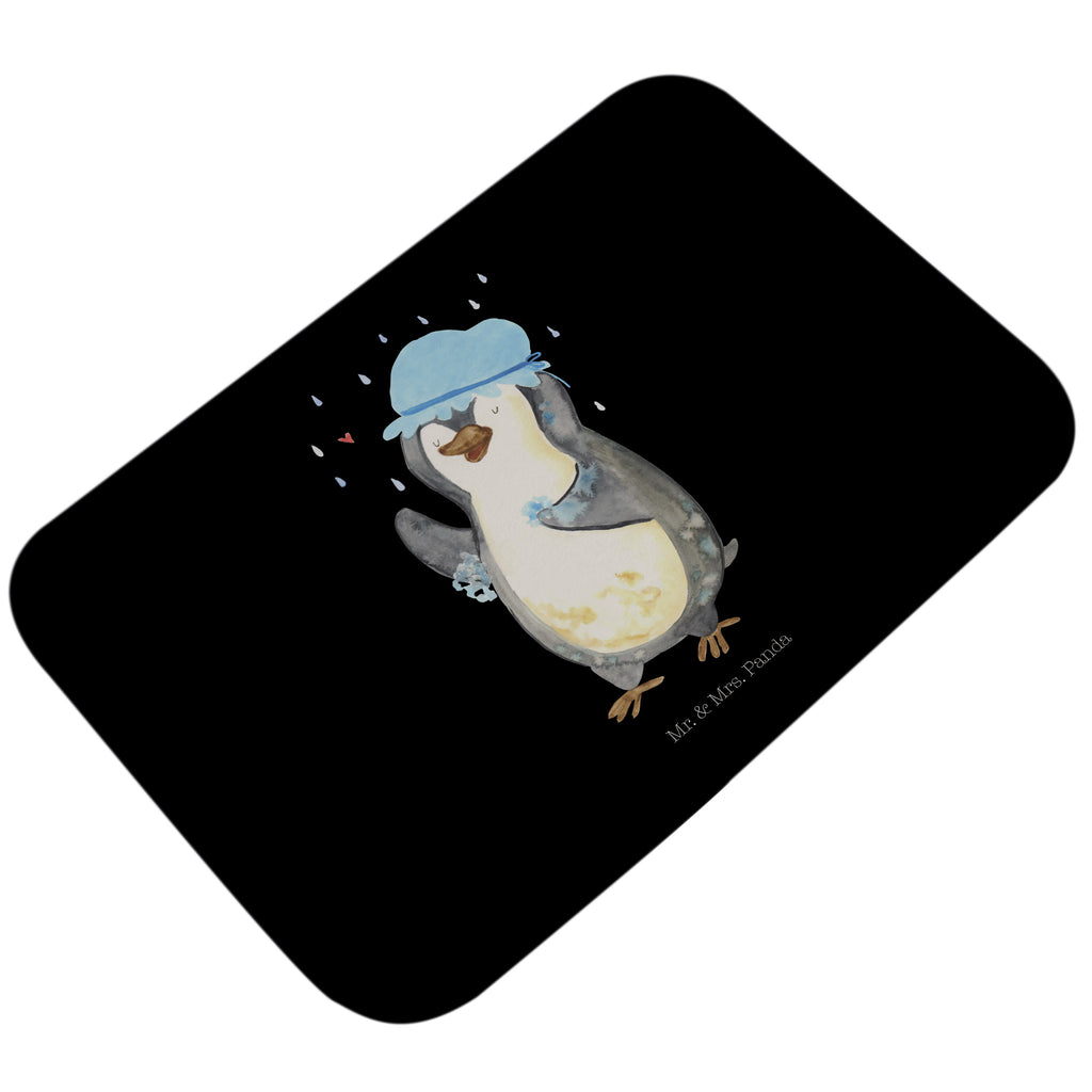 Badvorleger Pinguin duscht Badematte, Badteppich, Duschvorleger, Badezimmerteppich, Badezimmermatte, Badvorleger, Duschmatte, Duschteppich, Pinguin, Pinguine, Dusche, duschen, Lebensmotto, Motivation, Neustart, Neuanfang, glücklich sein