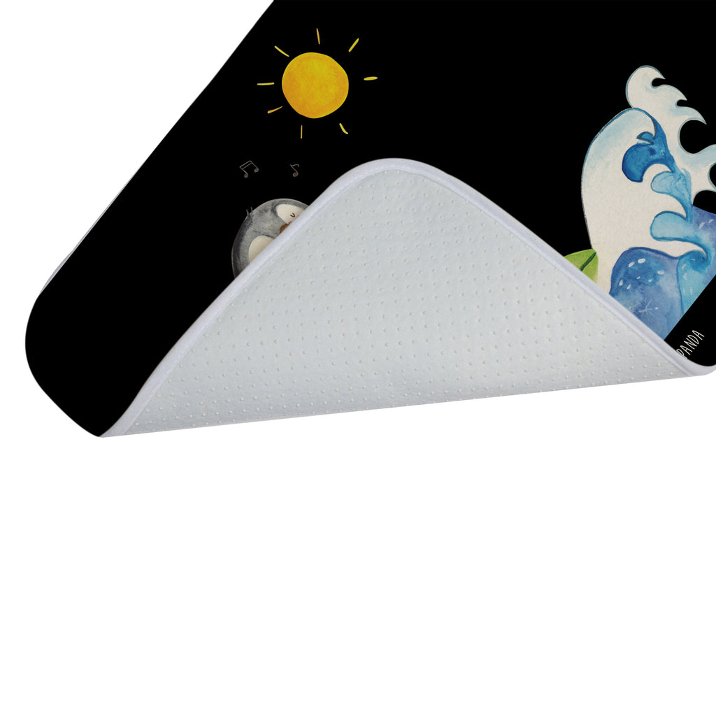 Badvorleger Pinguin Surfer Badematte, Badteppich, Duschvorleger, Badezimmerteppich, Badezimmermatte, Badvorleger, Duschmatte, Duschteppich, Pinguin, Pinguine, surfen, Surfer, Hawaii, Urlaub, Wellen, Wellen reiten, Portugal