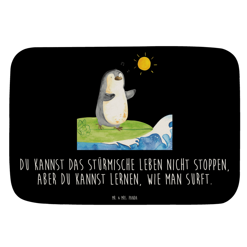 Badvorleger Pinguin Surfer Badematte, Badteppich, Duschvorleger, Badezimmerteppich, Badezimmermatte, Badvorleger, Duschmatte, Duschteppich, Pinguin, Pinguine, surfen, Surfer, Hawaii, Urlaub, Wellen, Wellen reiten, Portugal