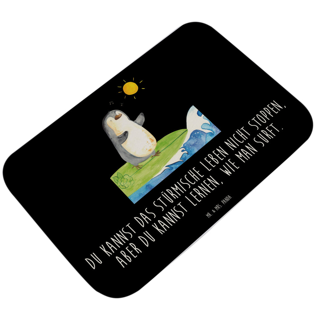 Badvorleger Pinguin Surfer Badematte, Badteppich, Duschvorleger, Badezimmerteppich, Badezimmermatte, Badvorleger, Duschmatte, Duschteppich, Pinguin, Pinguine, surfen, Surfer, Hawaii, Urlaub, Wellen, Wellen reiten, Portugal