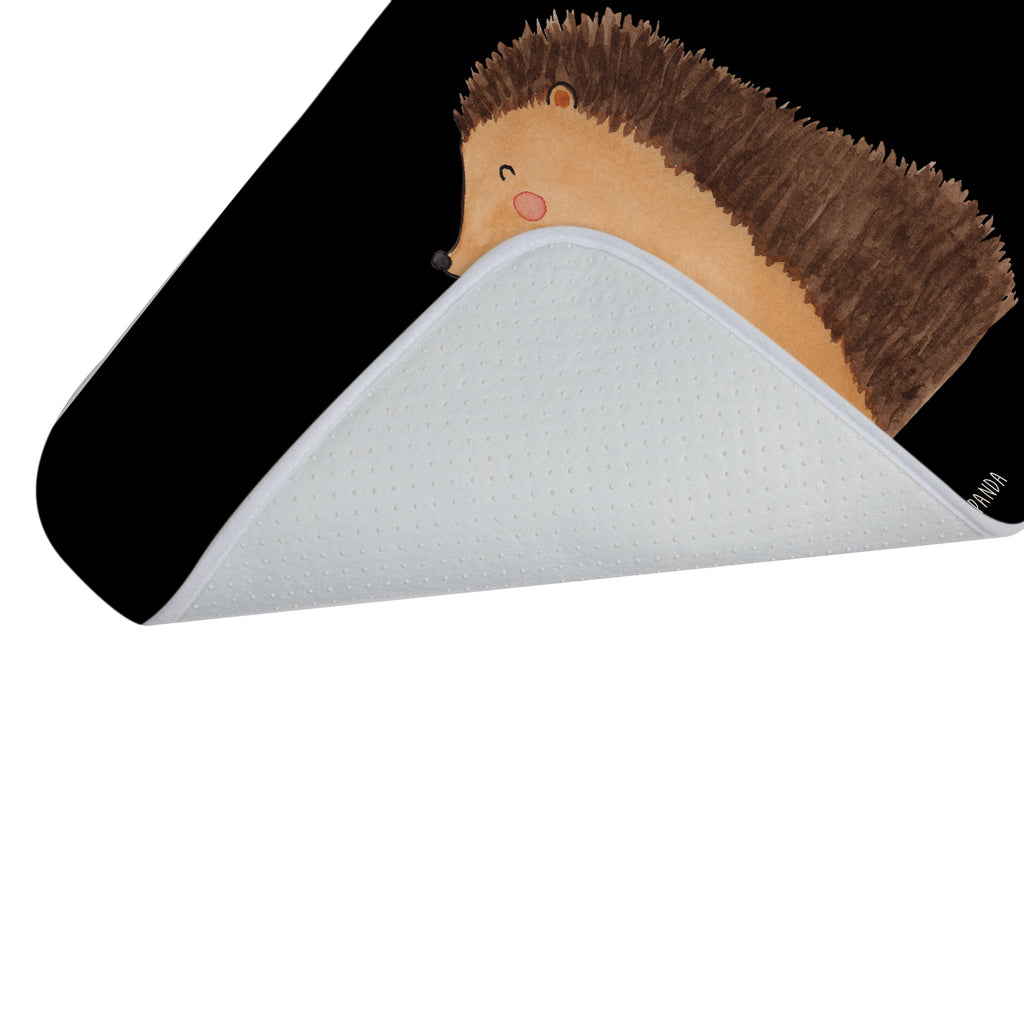 Badvorleger Igel mit Blume Badematte, Badteppich, Duschvorleger, Badezimmerteppich, Badezimmermatte, Badvorleger, Duschmatte, Duschteppich, Tiermotive, Gute Laune, lustige Sprüche, Tiere, Igel, Gute Besserung, Genesungswünsche, Krankheit, Krankenhaus, krank, Besuch
