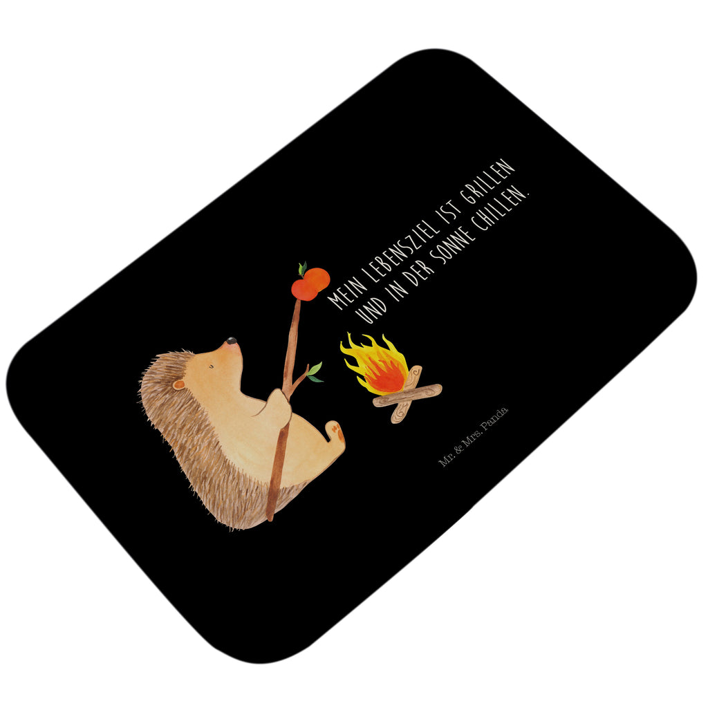 Badvorleger Igel grillt Badematte, Badteppich, Duschvorleger, Badezimmerteppich, Badezimmermatte, Badvorleger, Duschmatte, Duschteppich, Tiermotive, Gute Laune, lustige Sprüche, Tiere, Igel, Grillen, Ziele, Motivation, arbeitslos, Sinn des Lebens, Spruch