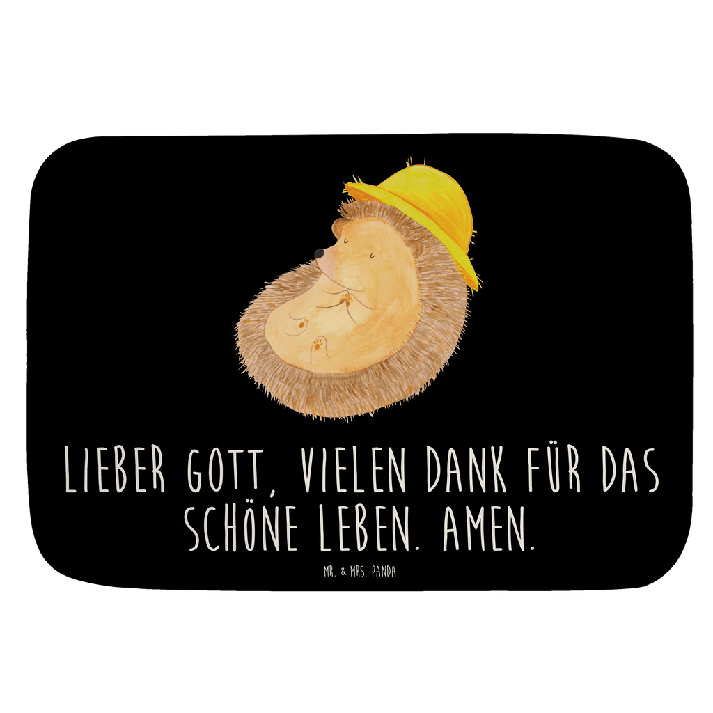 Badvorleger Igel betet Badematte, Badteppich, Duschvorleger, Badezimmerteppich, Badezimmermatte, Badvorleger, Duschmatte, Duschteppich, Tiermotive, Gute Laune, lustige Sprüche, Tiere, Igel, Igel mit Hut, Sonnenhut, Gott, Amen, beten, Leben, Dankbarkeit, Dankbar sein, dankbar, genießen