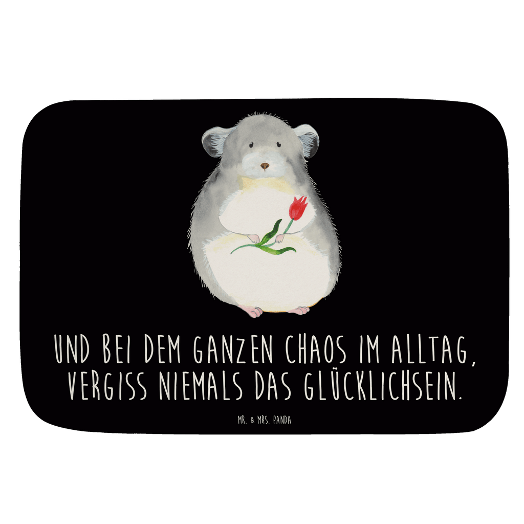 Badvorleger Chinchilla mit Blume Badematte, Badteppich, Duschvorleger, Badezimmerteppich, Badezimmermatte, Badvorleger, Duschmatte, Duschteppich, Tiermotive, Gute Laune, lustige Sprüche, Tiere, Chinchilla, Chinchillas, Liebeskummer, Kummer, Depressionen, traurig sein, Chaos, Glücklichsein, Büro, Büroalltag