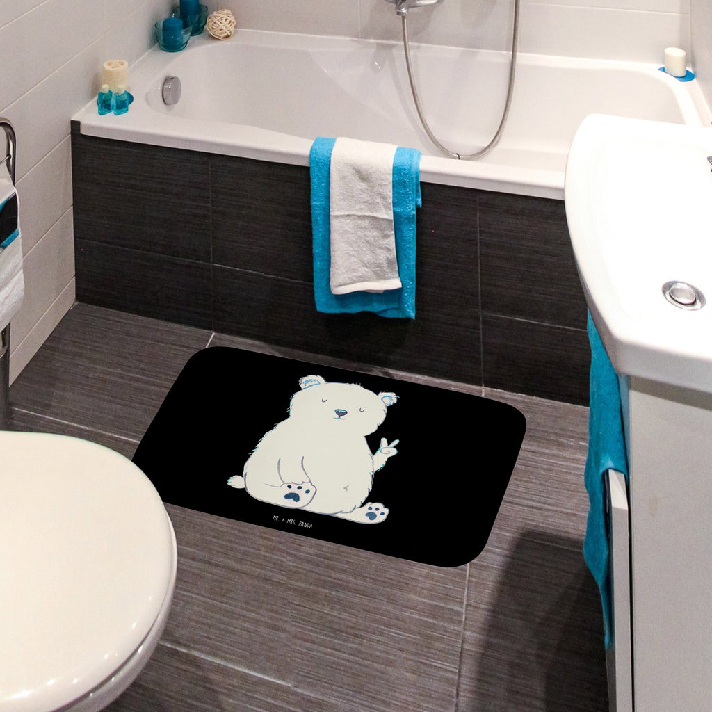 Badvorleger Eisbär Faul Badematte, Badteppich, Duschvorleger, Badezimmerteppich, Badezimmermatte, Badvorleger, Duschmatte, Duschteppich, Bär, Teddy, Teddybär, Eisbär, Nordpol, Faul, Entspannen, Relaxen, Büro, Arbeit, Bürojob, Arbeitsplatz, Homeoffice